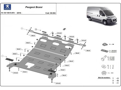 Ocelový kryt palivové nádrže Peugeot Boxer (2016-2025)Peugeot Boxer 2