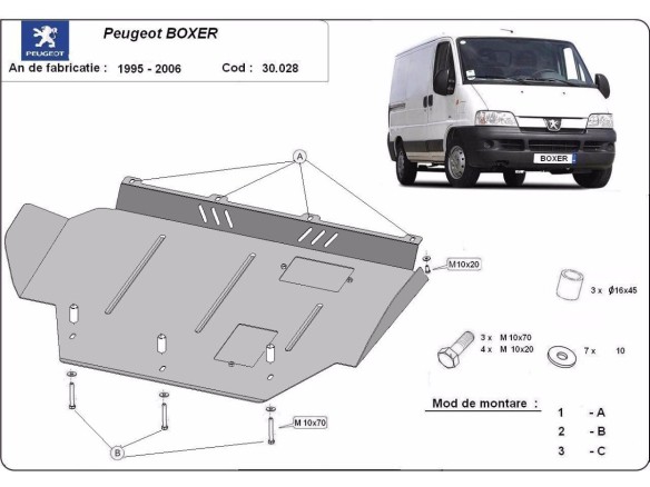 Ocelový kryt motoru Peugeot Boxer (1996-2006)Peugeot Boxer