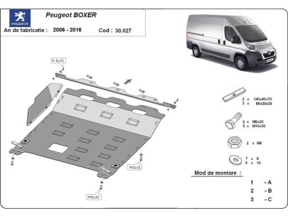 Ocelový kryt palivové nádrže Peugeot Boxer (2016-2025)Peugeot Boxer 2