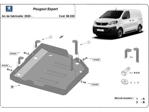 Ocelový kryt AdBlue Peugeot Expert (2020-2025)Peugeot Expert