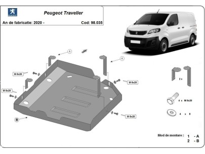 Ocelový kryt AdBlue Peugeot Traveller (2020-2026) 2