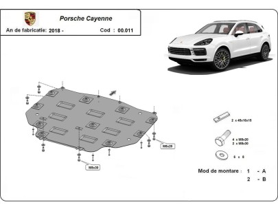 Ocelový kryt převodovky Porsche Cayenne (2018-2026) 2
