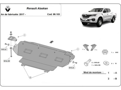 Ocelový kryt chladiče Renault Alaskan (2017-2025)