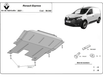 Ocelový kryt motoru Renault Express (2021-2025) 2