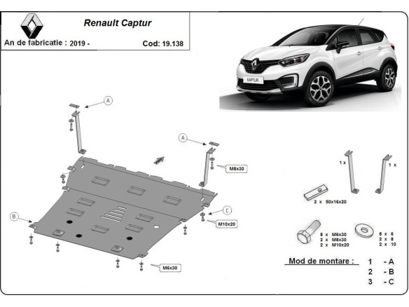 Ocelový kryt motoru Renault Captur (-)Renault Captur