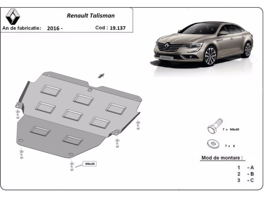 Ocelový kryt motoru Renault Talisman (2016-2022)Renault Talisman