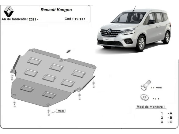 Ocelový kryt motoru Renault Kangoo (2021-2025)Renault Kangoo