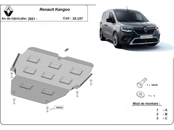 Ocelový kryt motoru Renault Kangoo Van (2021-2025)Renault Kangoo