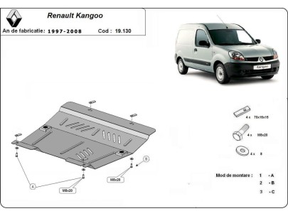 Ocelový kryt motoru Renault Kangoo (1997-2008) 2