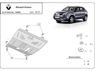 Ocelový kryt motoru Renault Koleos (2008-2016) 2