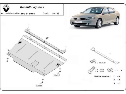 Ocelový kryt motoru Renault Laguna 2 (2001-2007)Renault Laguna