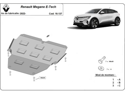 Ocelový kryt motoru Renault Megane E-Tech (2022-2026) 2