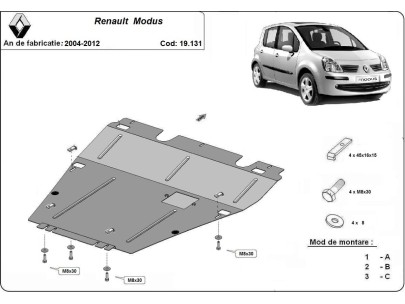Ocelový kryt motoru Renault Modus (2004-2012)