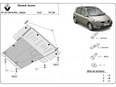 Ocelový kryt motoru Renault Scenic (2004-2008) 2