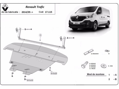 Ocelový kryt motoru Renault Trafic (2014-2021) 2