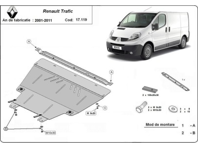 Ocelový kryt motoru Renault Trafic (2001-2011) 2