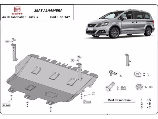 Ocelový kryt motoru Seat Alhambra (2010-2020)Seat Alhambra