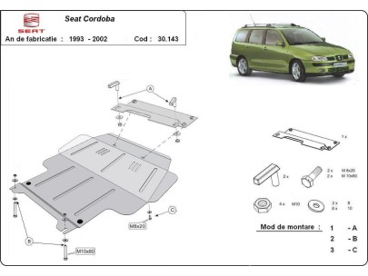 Ocelový kryt motoru Seat Cordoba (1993-2001) 2