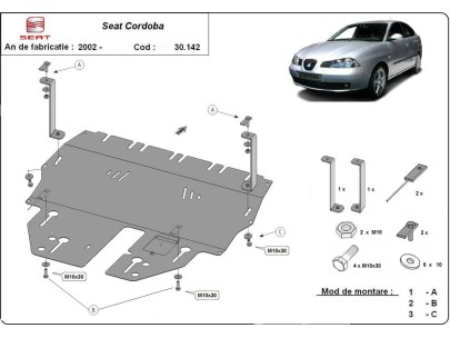 Ocelový kryt motoru Seat Cordoba (2002-2010) 2