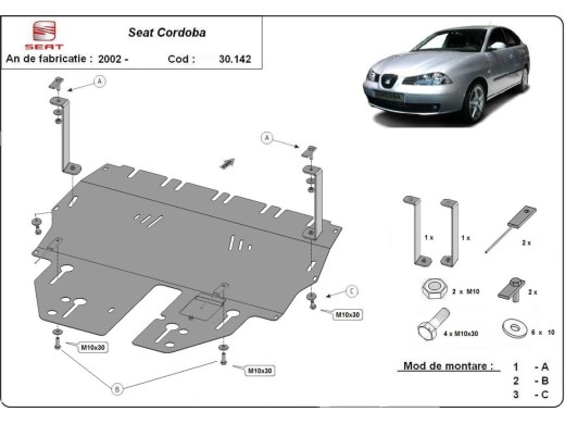 Ocelový kryt motoru Seat Cordoba (2002-2010)Seat Cordoba