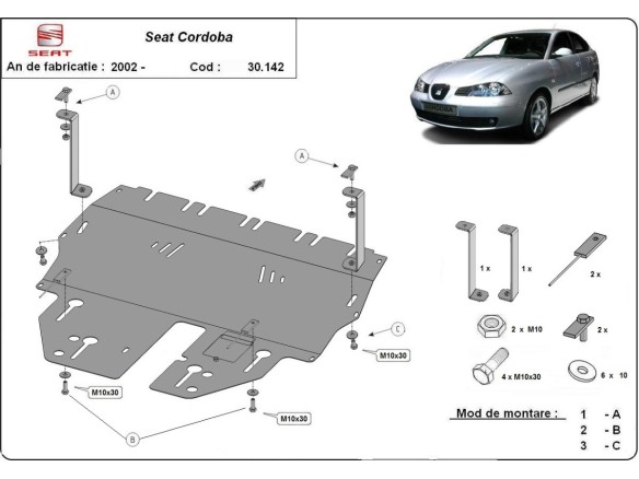 Ocelový kryt motoru Seat Cordoba (2002-2010)Seat Cordoba