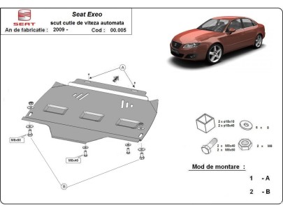 Ocelový kryt převodovky automat Seat Exeo (2008-2013) 2