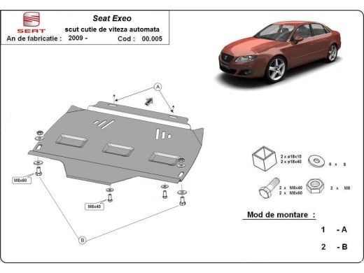 Ocelový kryt převodovky automat Seat Exeo (2008-2013)Seat Exeo