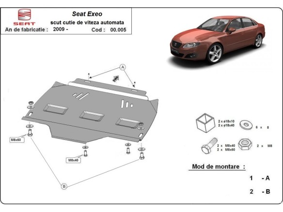 Ocelový kryt převodovky automat Seat Exeo (2008-2013)Seat Exeo