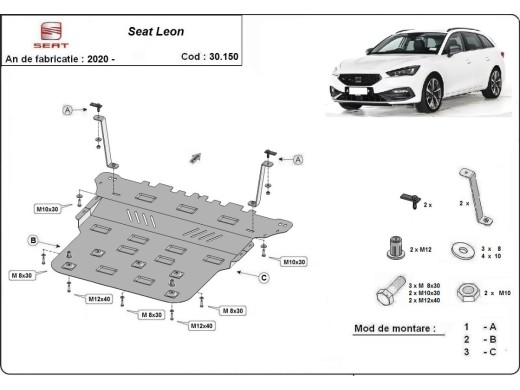 Ocelový kryt motoru Seat Leon (2020-2025)Seat Leon