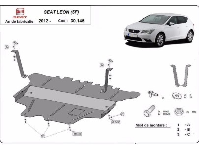 Ocelový kryt motoru Seat Leon (2012-2020) 2