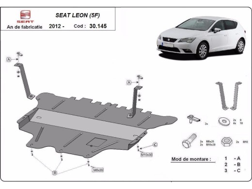 Ocelový kryt motoru Seat Leon (2012-2020)Seat Leon