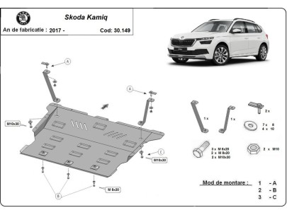 Ocelový kryt motoru Skoda Kamiq (2019-2026) 2