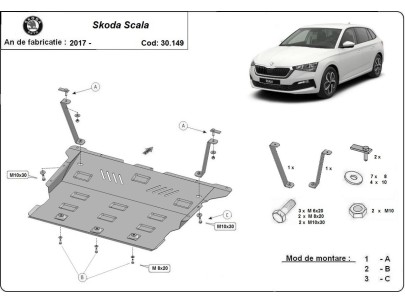 Ocelový kryt motoru Skoda Scala (2019-2026) 2