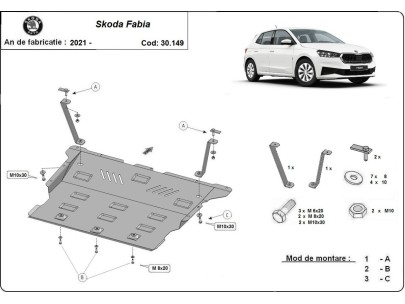 Ocelový kryt motoru Skoda Fabia (2021-2025) 2