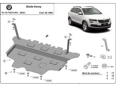 Ocelový kryt motoru Skoda Karoq - Automatická převodovka (2017-2025) 2
