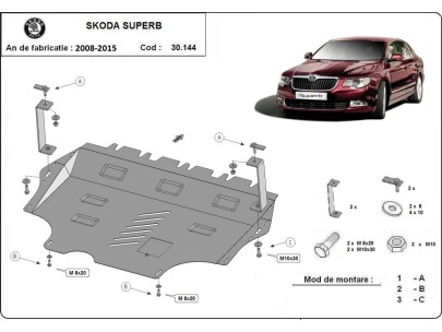 Ocelový kryt motoru Skoda Superb (2008-2015) 2