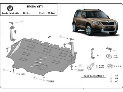 Ocelový kryt motoru Skoda Superb - Automatická převodovka (2015-2024)Skoda Superb 2