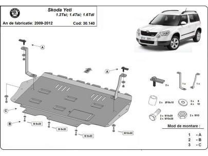 Ocelový kryt motoru Skoda Superb - Automatická převodovka (2015-2024)Skoda Superb 2