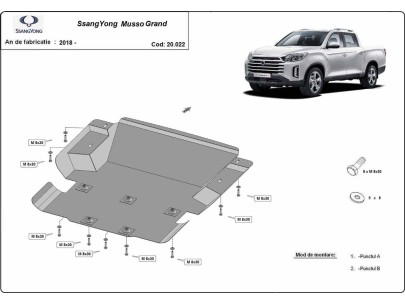 Ocelový kryt motoru Ssangyong Musso Grand (2018-2025) 2