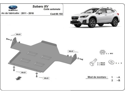 Ocelový kryt převodovky automat Subaru XV (2011-2018) 2