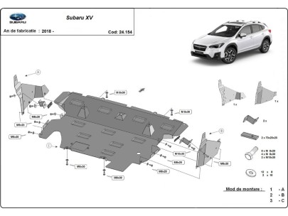 Ocelový kryt motoru Subaru XV (2018-2022)