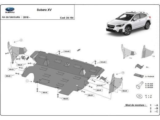 Ocelový kryt motoru Subaru XV (2018-2022)Subaru XV