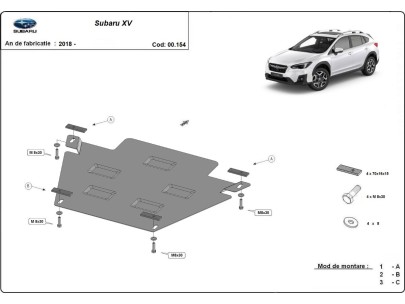 Ocelový kryt převodovky Subaru XV (2018-2022)