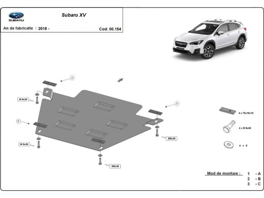 Ocelový kryt převodovky Subaru XV (2018-2022)Subaru XV
