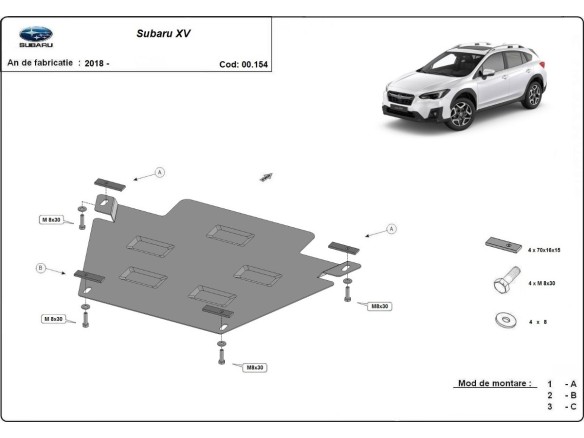 Ocelový kryt převodovky Subaru XV (2018-2022)Subaru XV