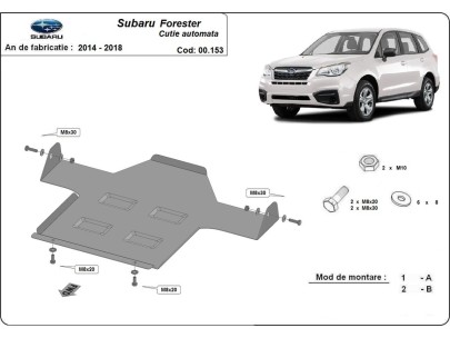 Ocelový kryt převodovky automat Subaru Forester 4 (2014-2018) 2