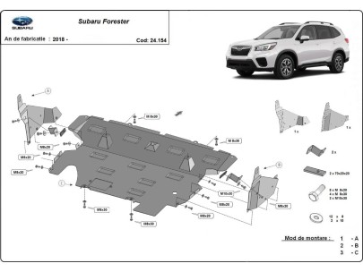 Ocelový kryt motoru Subaru Forester 5 (2018-2024)