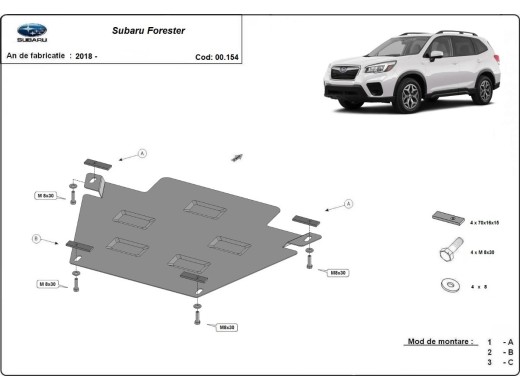 Ocelový kryt převodovky Subaru Forester 5 (2018-2024)Subaru Forester