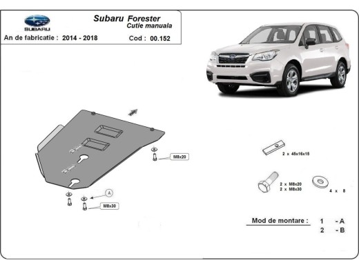 Ocelový kryt manuální převodovky Subaru Forester 4 (2014-2018)Subaru Forester