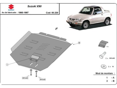 Ocelový kryt převodovky Suzuki X90 (1988-1999) 2